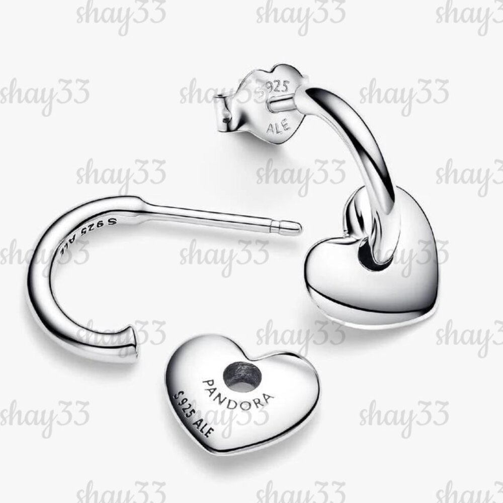 Pandora Heart Open Hoop Earrings